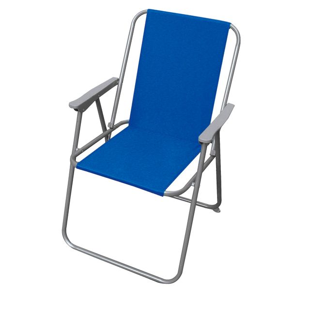 Sedia pieghevole Relax - 76 x 47 x 53 cm - acciaio verniciato/PVC - blu - Garde…