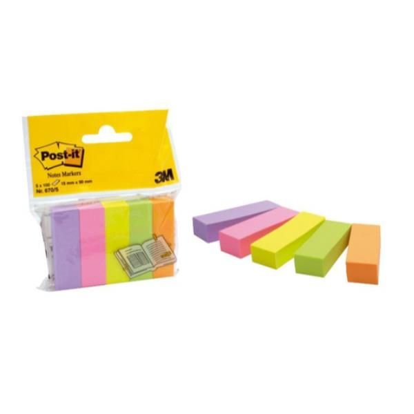 Segnapagina removibili in carta Post-it® Notes Markers neon assortiti 5 blocche…