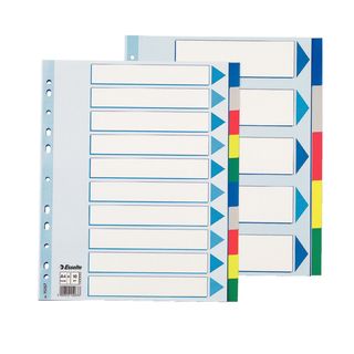Separatore - 10 tasti colorati - PP - A4 maxi - 24,5x29,7 cm - multicolore - Es…