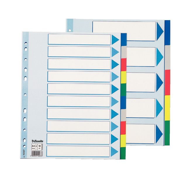 Separatore - 10 tasti colorati - PP - A4 maxi - 24,5x29,7 cm - multicolore - Es…