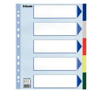 Separatore - 5 tasti colorati - PP - A4 maxi - 24,5x29,7 cm - multicolore - Ess…
