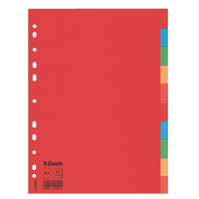 Separatore Economy - 10 tasti - cartoncino colorato 160 gr - A4 - multicolore -…