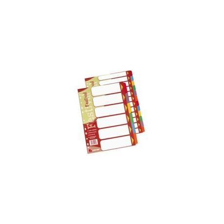 Separatore Festival - 6 tasti neutri colorati - cartoncino 140 gr - A4 - multic…