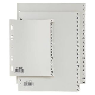 Separatore alfabetico A/Z Record R - PP - 24,5 x 30 cm - A4 maxi - grigio - Sei…