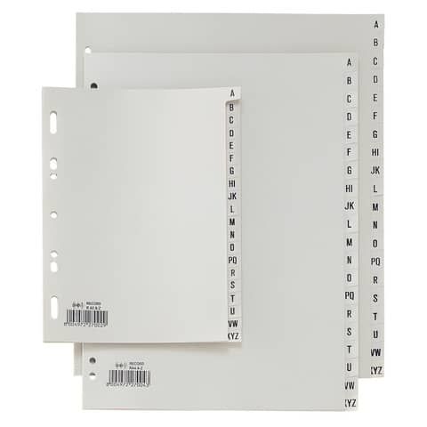 Separatore alfabetico A/Z Record R - PP - 24,5 x 30 cm - A4 maxi - grigio - Sei…
