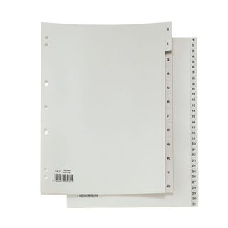 Separatore numerico 1/31 Record R - PP - 21 x 29,7 cm - A4 - grigio - Sei Rota