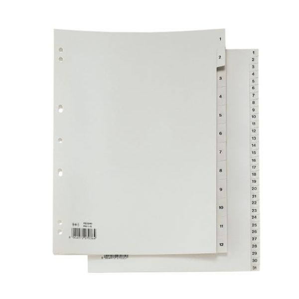 Separatore numerico 1/31 Record R - PP - 21 x 29,7 cm - A4 - grigio - Sei Rota