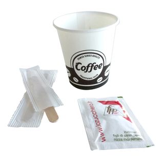 Serving kit - 50 bicchierini + 50 bustine zucchero + 50 palettine - Figli di Pi…