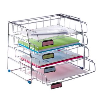 Set da 4 vaschette scorrevoli - 39 x 30 x 31,5 cm - vaschette 6,5 cm - metallo …