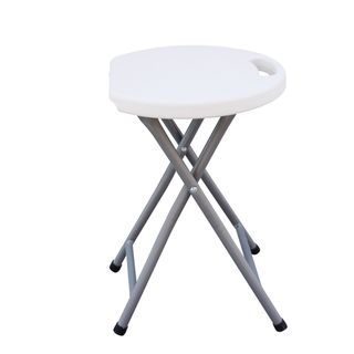Sgabello Horeca - pieghevole - 44 x 30 x 30 cm - acciaio/HDPE - bianco - Garden…