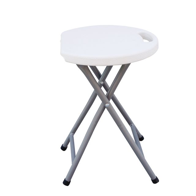 Sgabello Horeca - pieghevole - 44 x 30 x 30 cm - acciaio/HDPE - bianco - Garden…