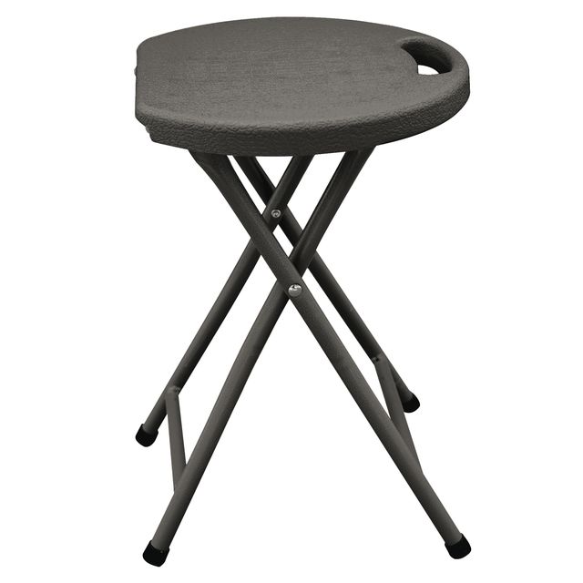 Sgabello Horeca - pieghevole - 44 x 30 x 30 cm - acciaio/HDPE - noce - Garden F…