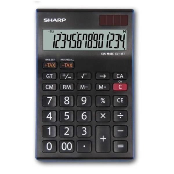 Sharp Elsi Mate EL-145T - Calcolatrice da tavolo - 14 cifre - pannello solare, …