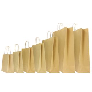 Shopper - maniglie cordino - 36 x 12 x 41 cm - carta biokraft - avana - Mainett…