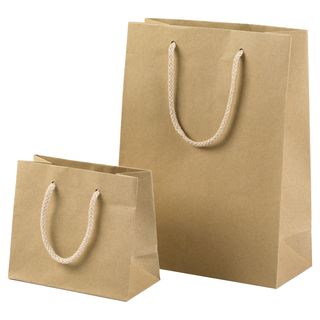 Shopper - maniglie cordino cotone - 10 x 12 + 6,5 cm - 160 gr - carta kraft - a…