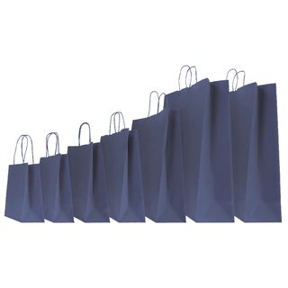 Shopper Twisted - maniglie cordino - 14 x 9 x 20 cm - carta kraft - blu - Maine…