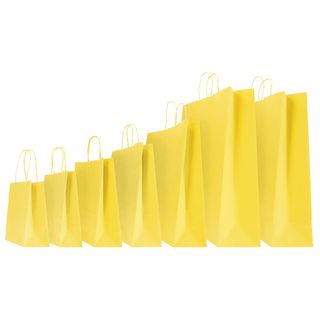 Shopper Twisted - maniglie cordino - 14 x 9 x 20 cm - carta kraft - giallo - Ma…
