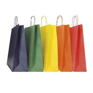 Shopper Twisted - maniglie cordino - 18 x 8 x 24 cm - carta biokraft - colori a…