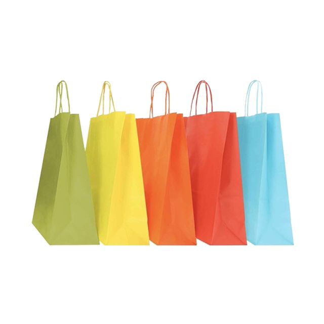 Shopper Twisted - maniglie cordino - 18 x 8 x 24 cm - carta biokraft - colori a…