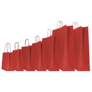 Shopper Twisted - maniglie cordino - 18 x 8 x 24 cm - carta kraft - rosso - Mai…