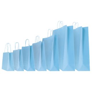 Shopper Twisted - maniglie cordino - 22 x 10 x 29 cm - carta kraft - azzurro - …