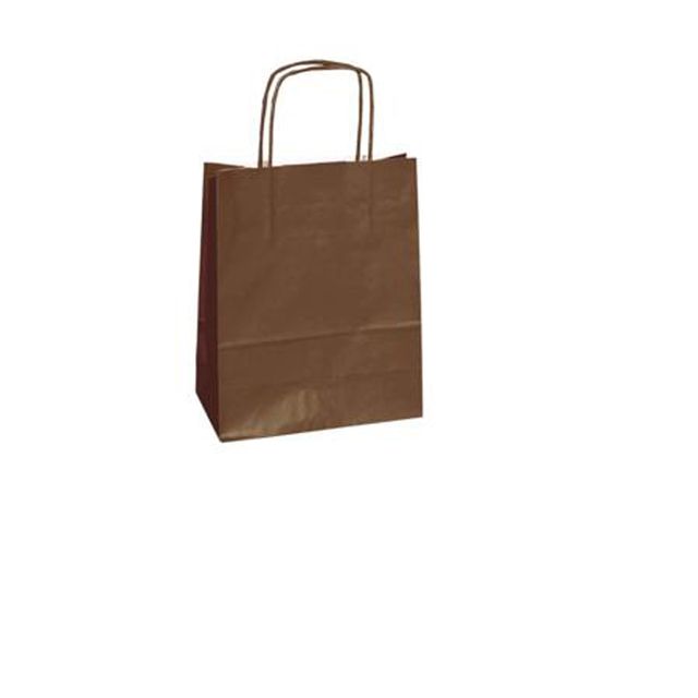 Shopper Twisted - maniglie cordino - 45 x 15 x 50 cm - carta kraft - marrone - …