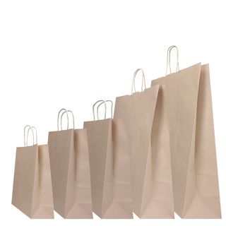 Shopper Twisted - maniglie cordino - 45 x 15 x 50 cm - carta kraft - sabbia - M…