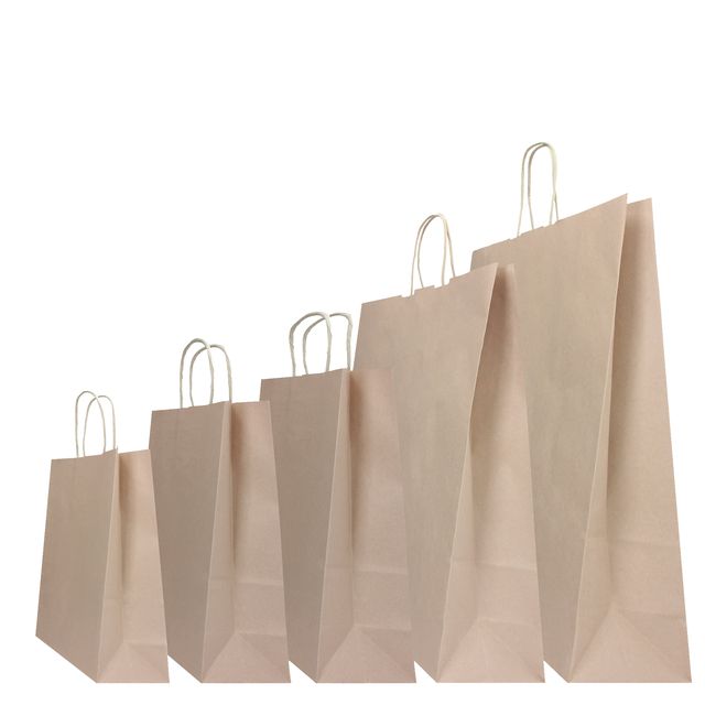 Shopper Twisted - maniglie cordino - 45 x 15 x 50 cm - carta kraft - sabbia - M…