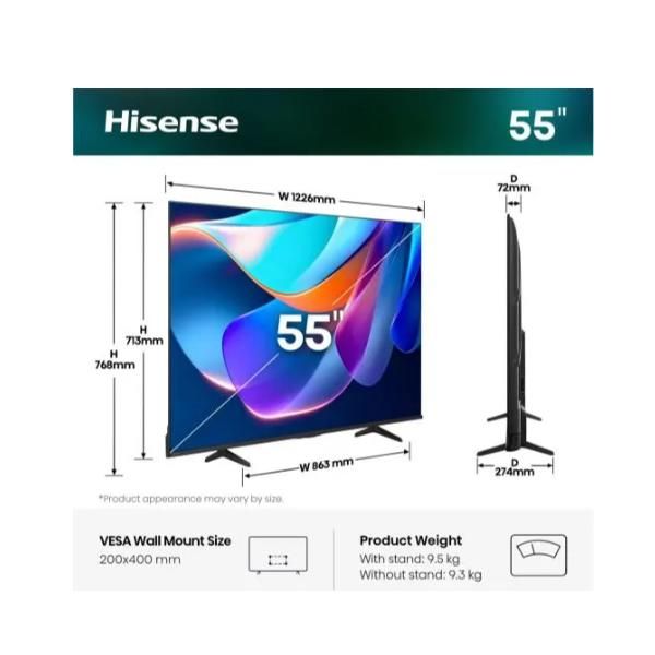 Smart TV LED 55" 4K UHD Hisense 55A69S con VIDAA e Dolby Vision