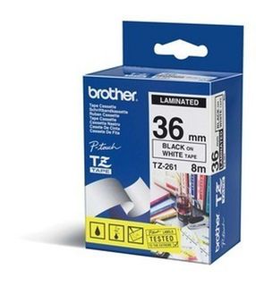 Brother TZe-261 - Autoadesivo - nero su bianco - Rotolo (3,6 cm x 8 m) 1 casset…