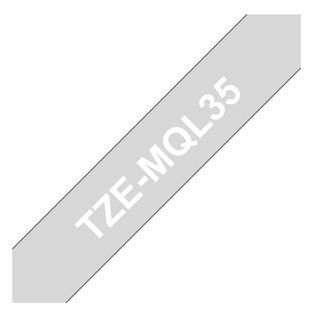 Brother TZe-MQL35 - Opaca - bianco su grigio chiaro - Rotolo (1,2 cm x 5 m) 1 c…