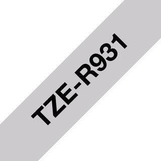 Brother TZe-R931 - Satinata - nero su argento - Rotolo (1,2 cm x 4 m) 1 cassett…