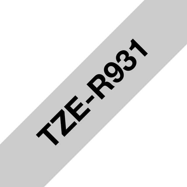 Brother TZe-R931 - Satinata - nero su argento - Rotolo (1,2 cm x 4 m) 1 cassett…