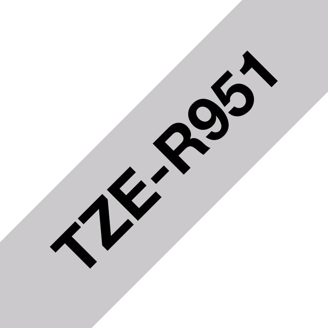 Brother TZe-R951 - Satinata - nero su argento - Rotolo (2,4 cm x 4 m) 1 cassett…