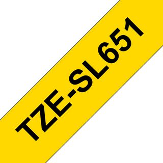 Brother TZe-SL651 - Autoadesivo - nero su giallo - Rotolo (2,4 cm x 8 m) 1 cass…