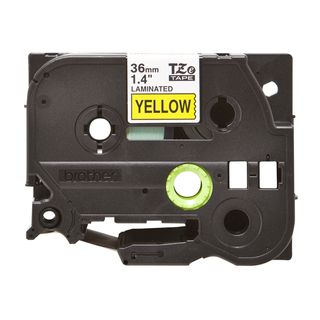 Brother nastro Laminato da 36mm Nero/Giallo (8m) adatto a etichettatura di cavi