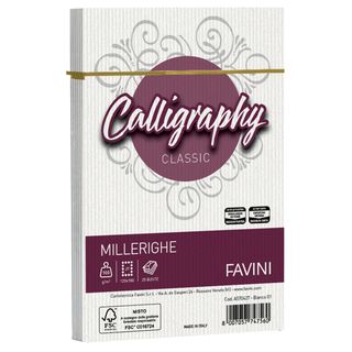 Busta Calligraphy Millerighe - 120 x 180 mm - 100 gr - bianco 01 - Favini - con…