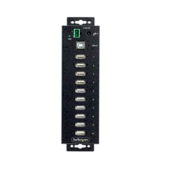 StarTech.com 10-Port Industrial USB 2.0 Hub, Rugged USB Hub w/15kV Air/8kV Cont…