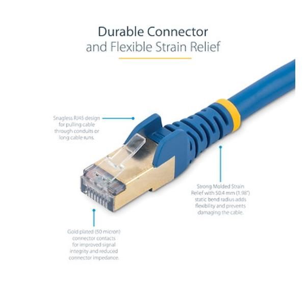 StarTech.com 10ft CAT6A Ethernet Cable, 10 Gigabit Shielded Snagless RJ45 100W …