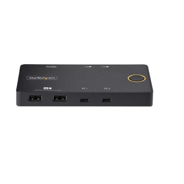 StarTech.com 2-Port USB-C KVM Switch, Single-4K 60Hz HDMI Monitor, Dual-100W Po…
