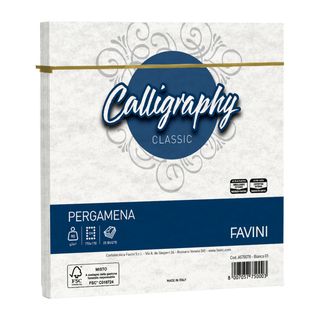 Busta Calligraphy Pergamena - 170 x 170 mm - 90 gr - bianco 01 - Favini - conf.…