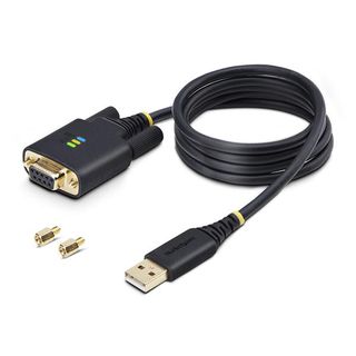 StarTech.com 3ft (1m) USB to Null Modem Serial Adapter Cable, Interchangeable D…