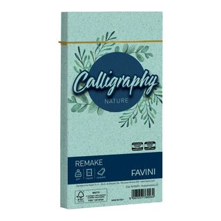 Busta Calligraphy Remake - 110 x 220 mm - 120 gr - acquamarina - Favini - conf.…