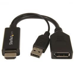 StarTech.com 4K 30Hz HDMI to DisplayPort Video Adapter w/ USB Power - 6 in - HD…