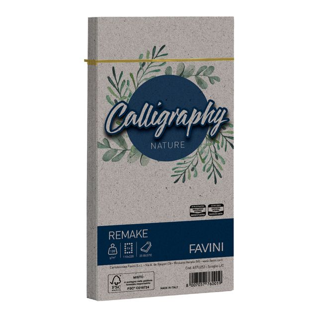 Busta Calligraphy Remake - 110 x 220 mm - 120 gr - scoglio - Favini - conf. 25 …