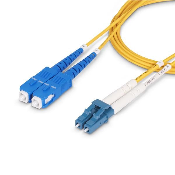 StarTech.com 50m (164ft) LC to SC (UPC) OS2 Single Mode Duplex Fiber Optic Cabl…