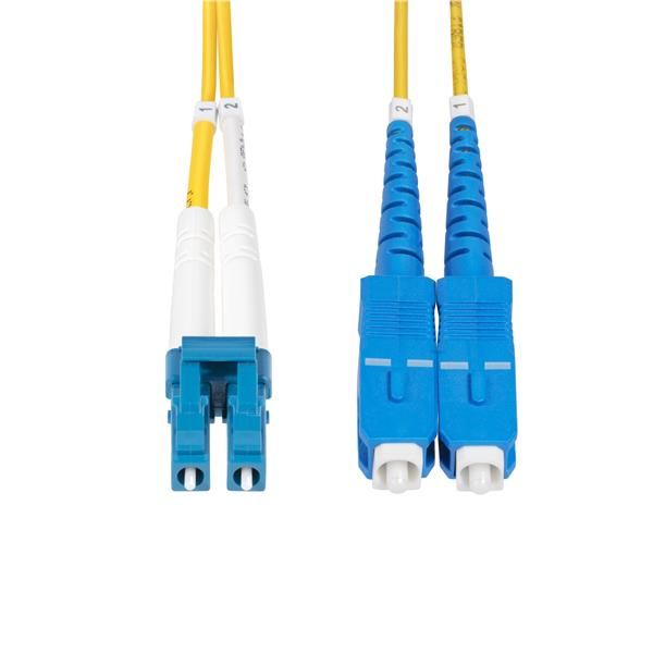 StarTech.com 5m (15ft) LC to SC (UPC) OS2 Single Mode Duplex Fiber Optic Cable,…