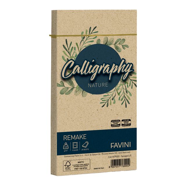 Busta Calligraphy Remake - 110 x 220 mm - 120 gr - spiaggia - Favini - conf. 25…