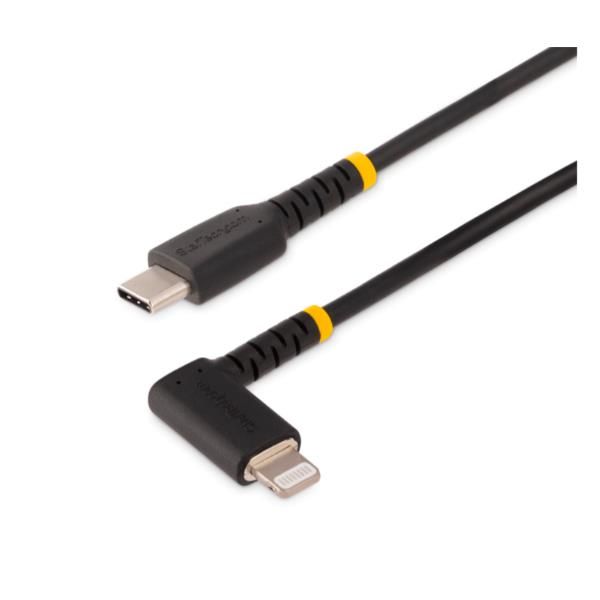 StarTech.com 6ft (2m) Durable USB-C to Lightning Cable - Right-Angled Heavy Dut…