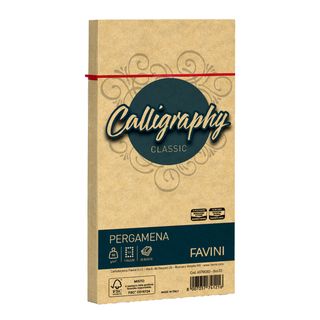 Busta Calligraphy pergamena - 110 x 220 mm - 90 gr - oro 03 - Favini - conf. 25…